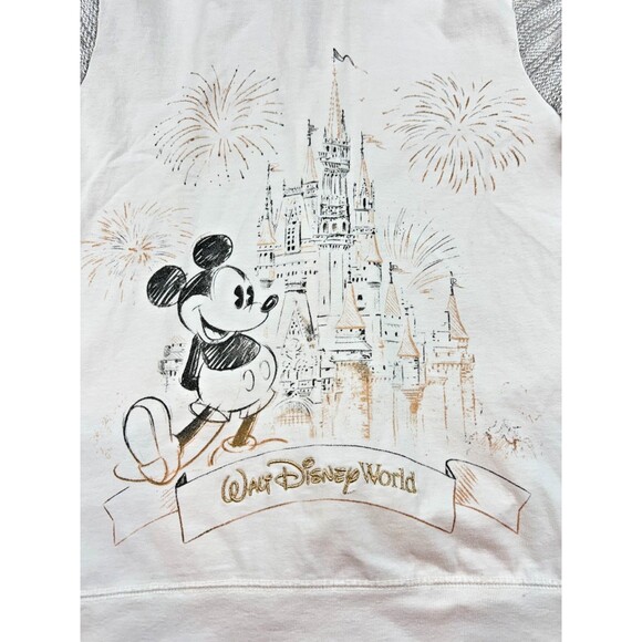 Disney Parks Mickey Mouse Cinderella Castle Hoodie White Zip Up Women’s Large - Picture 3 of 8